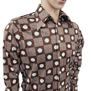 Vintage 70s Capri California By David Langman Long Sleeve Shirt Size 15 1/2